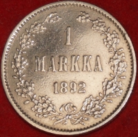           1 MARKKA 1892    ,  ()   XF  ( ) -  - 