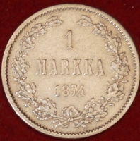           1 MARKKA 1874    ,  ()   XF  ( ) -  - 