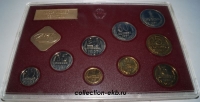 Годовой набор монет СССР 1987 год (лот №2), ЛМД, цвет пластика темно красный - Коллекции - Екб