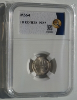 10   1927  , UNC    MS64, ( 4)  -  - 